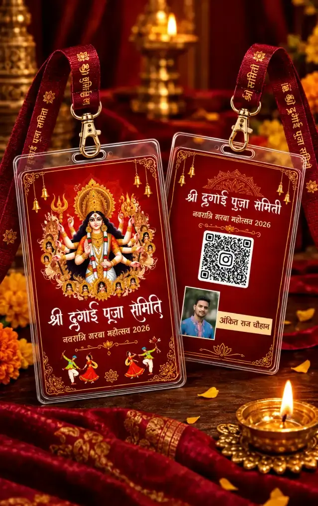 Navratri ID Card Design Online for Festival Entry