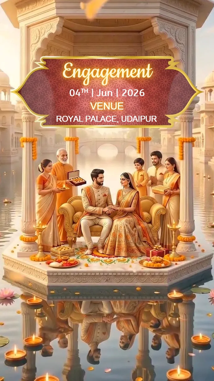 3D Wedding Invitation Video Udaipur Palace Theme Invite