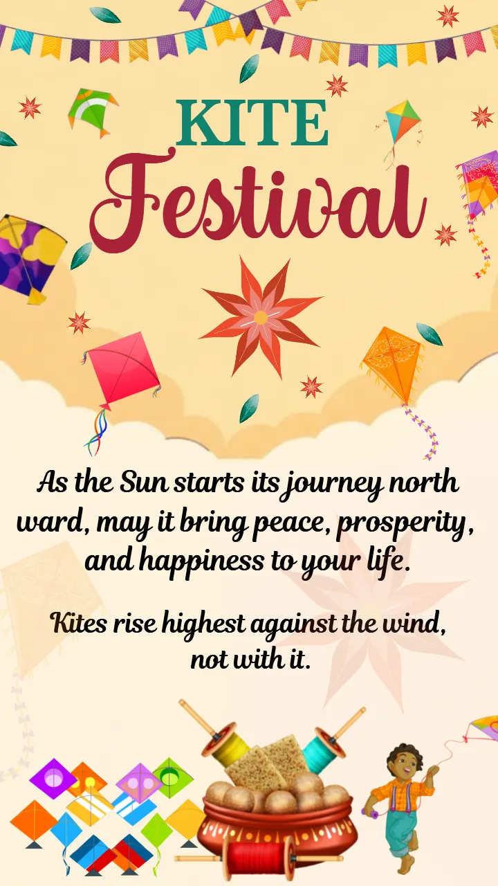 Colorful Kite Festival Poster Template Design for 2026 Event