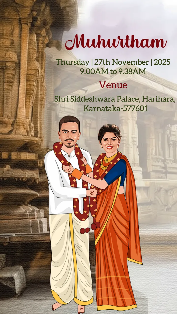south indian wedding invitation video in traditional style