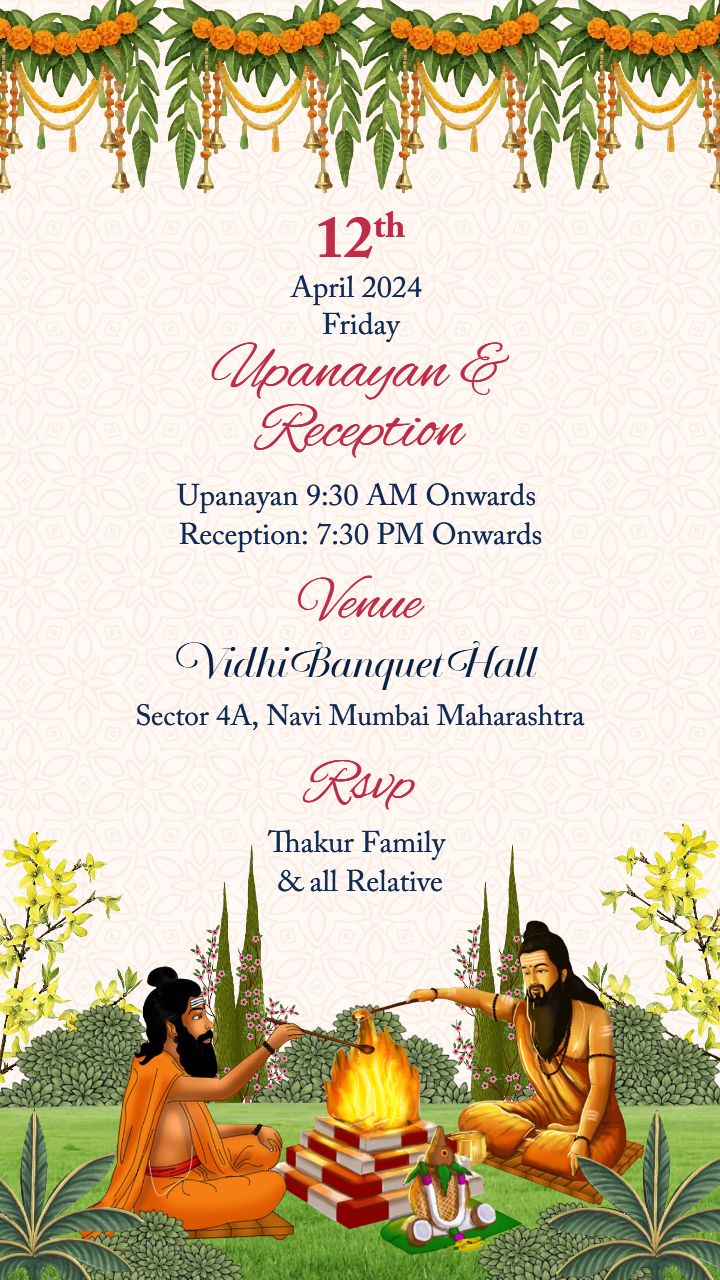 Thread Ceremony Invitation Video With Hindu Themes