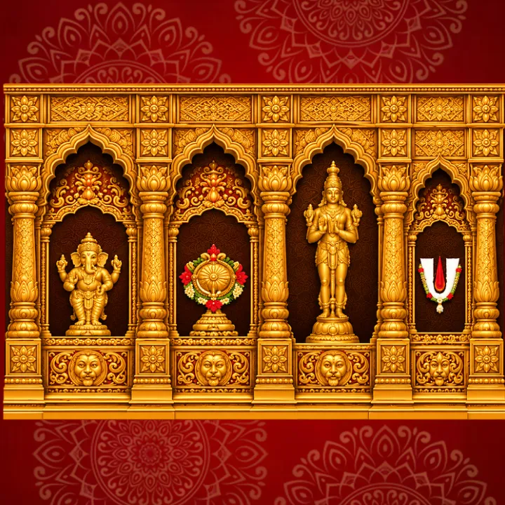 3D Ganesh Mandap Design for a Traditional decoration theme