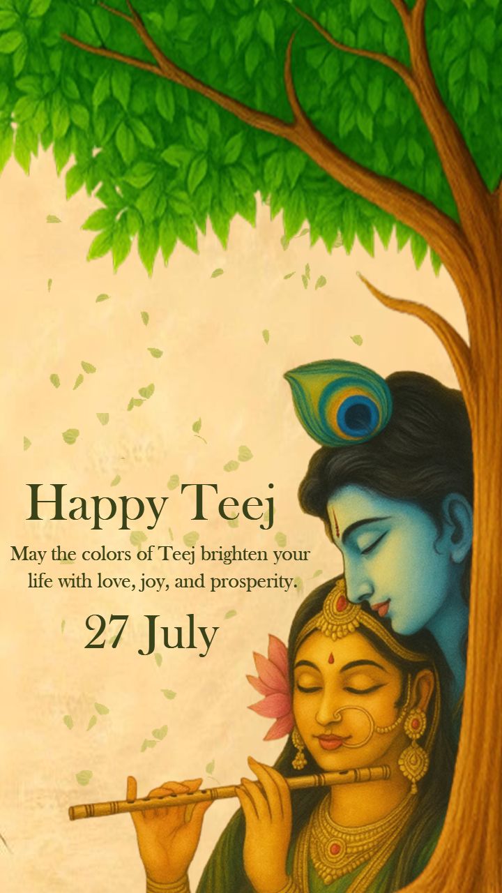 Happy Teej Animated Status Video for Social Platforms