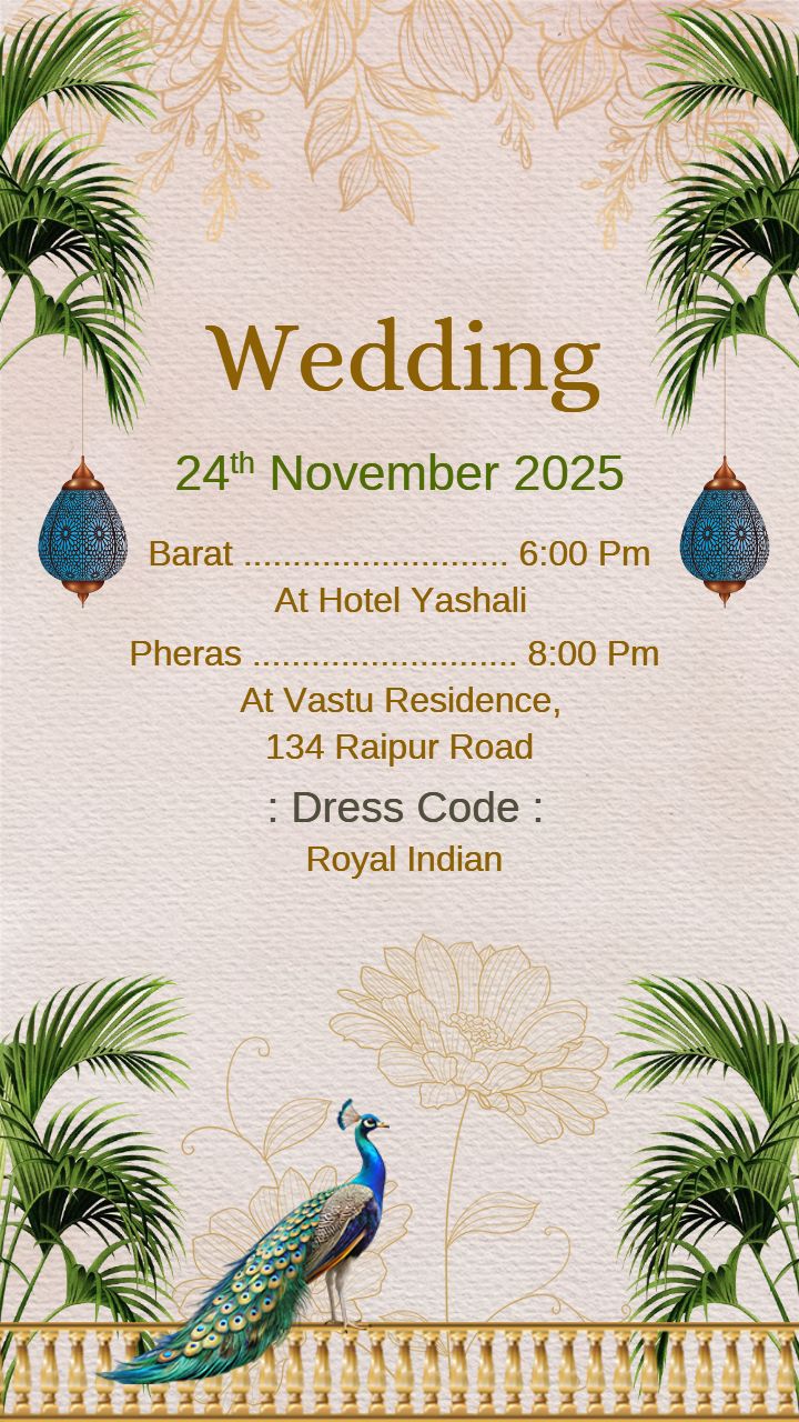 Designer Wedding Invitations Card Online for Indian Themes