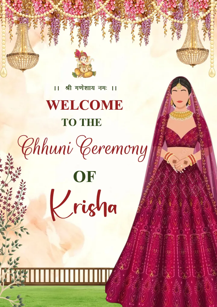 Ethnic Chunni Ceremony Welcome Board for Bride Entry