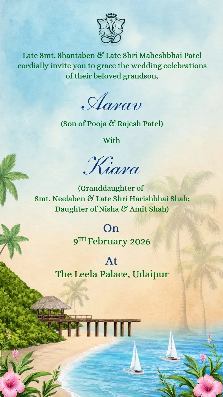 Wedding Invitation Video with Beachside Wedding Story