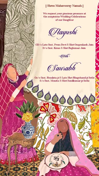 Royal Scroll Rajasthani Wedding Invitation Template Online