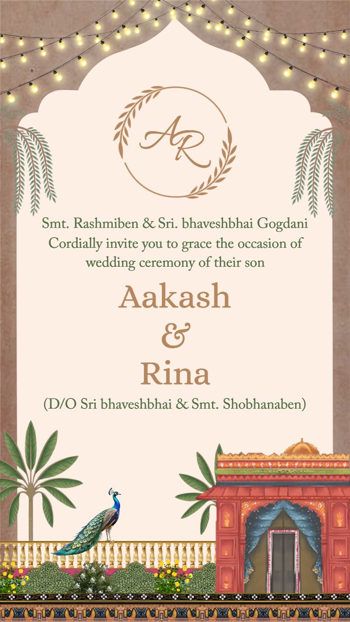 Wedding Invitation Card with Bright Colors Download
