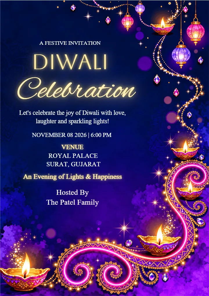 Diwali Invitation Card Design Online for Festival Events