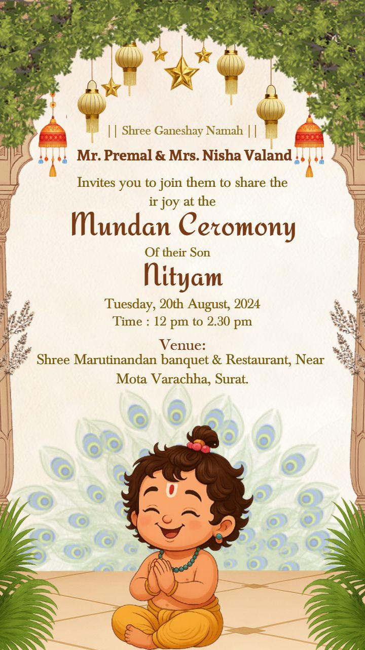 Baby First Haircut Invitation Card Online Free