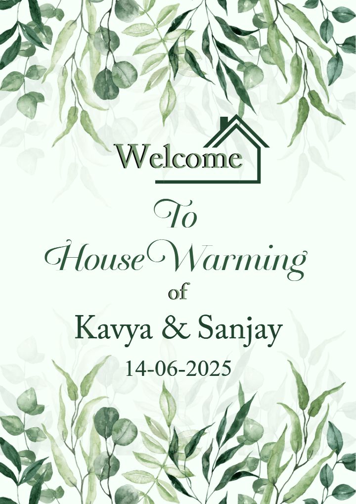 Botanical Theme Housewarming Welcome Card