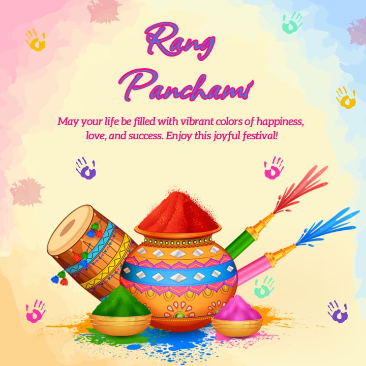 Happy Rang Panchami Wishes Card Design