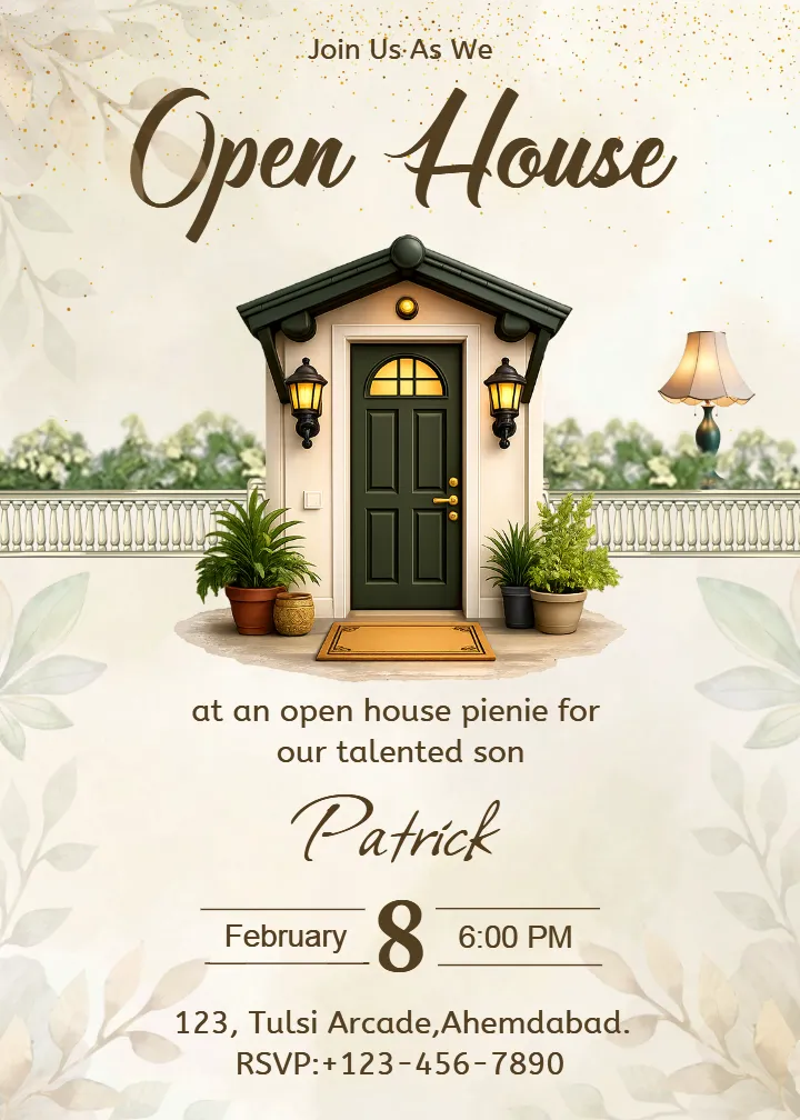Open House Invitation Card Free Download Template