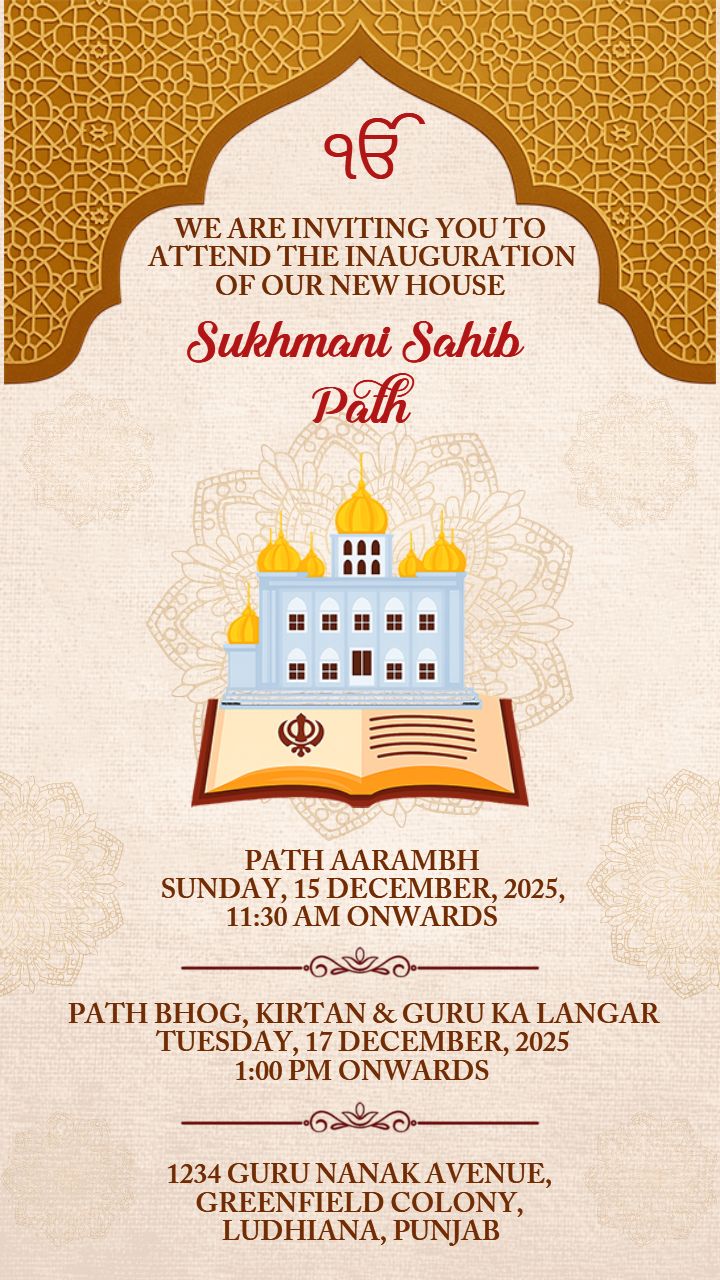 Sukhmani Sahib Path Invitation for Divine Peace and Harmony