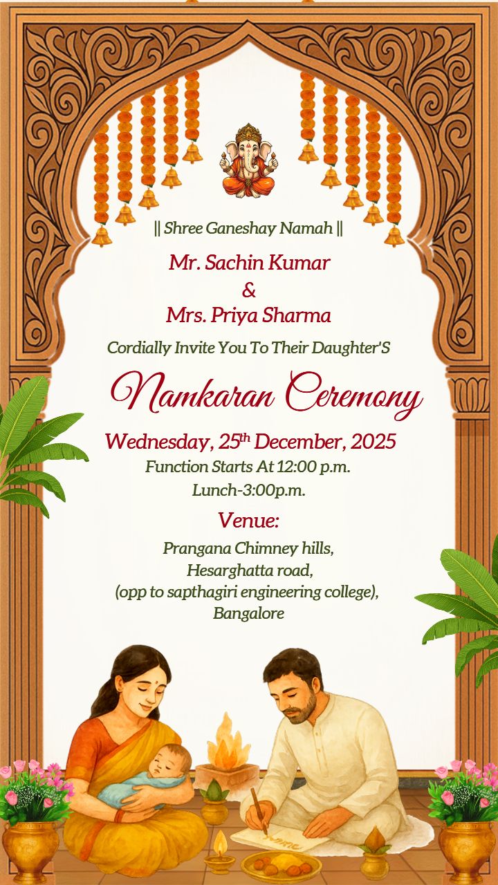 Namkaran Ceremony Invitation video with Family Theme