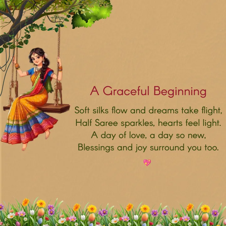 Beautiful Half Saree Ceremony Quotes for Blessings