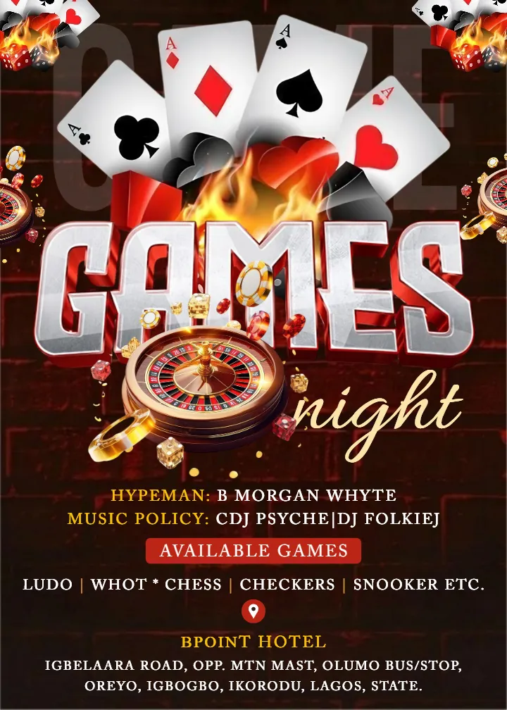 Game Night Invitation Template for Casino-Themed Party Fun