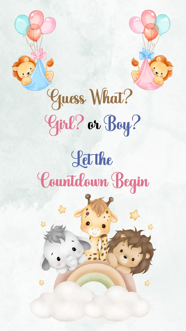 Baby Boy Birth Announcement Video Template with Animation