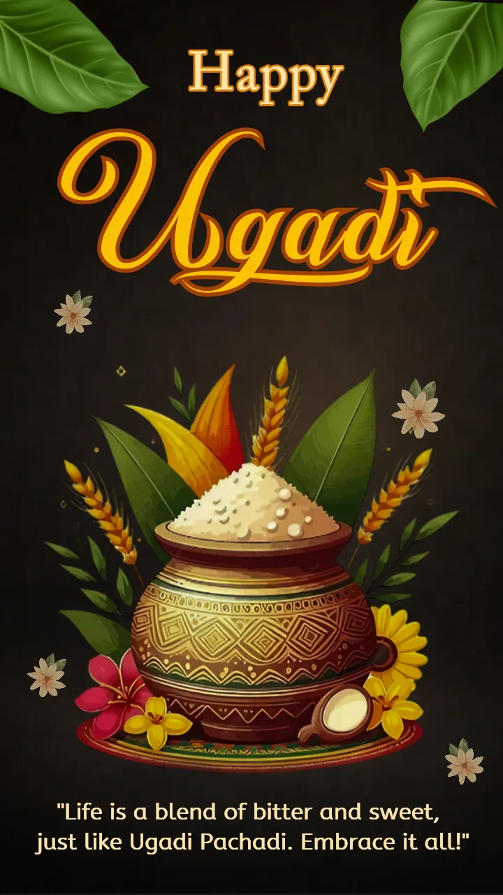 Ugadi Wishes Poster English for Beautiful Festive Greetings