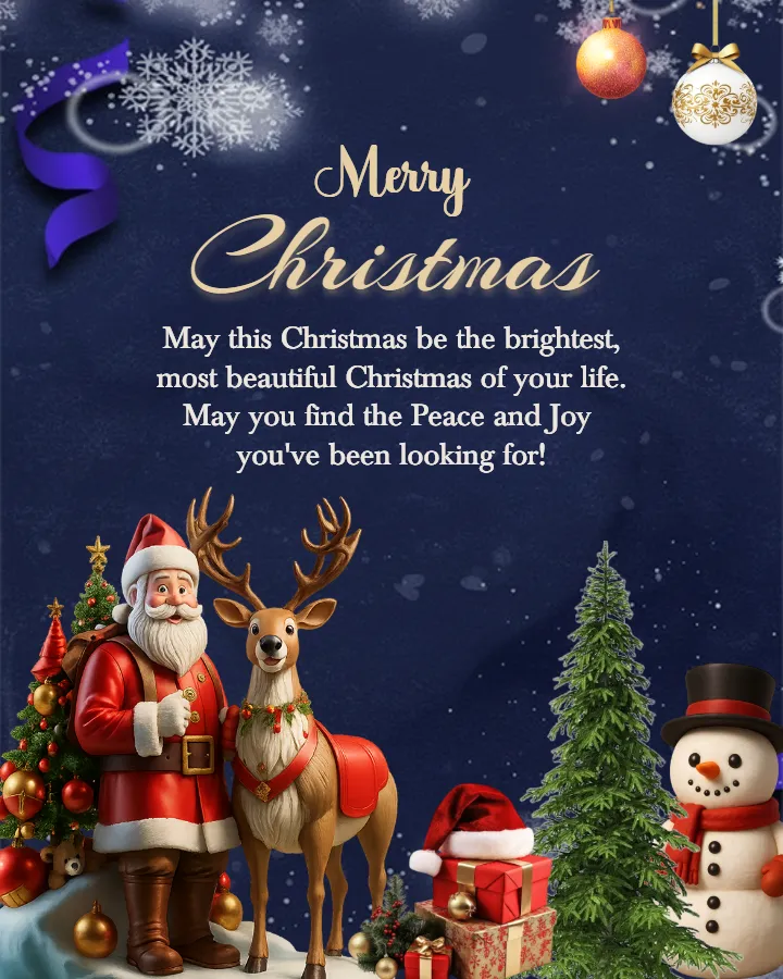Merry Christmas Wishes Template For Friends and Family
