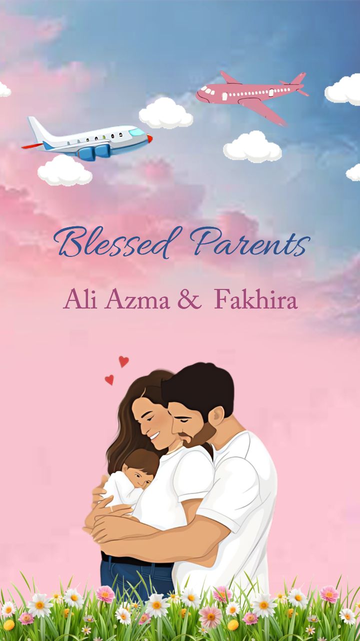 Mom and Dad Baby Announcement Family Celebration Template