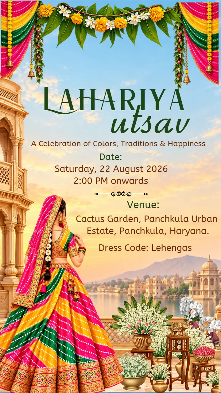 Lahariya Utsav Invitation Card in English