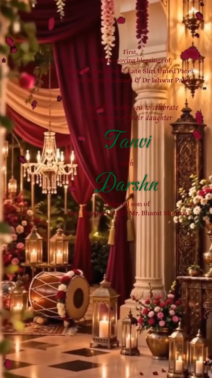 Wedding Invitation Video with Lantern and Royal Palace Theme