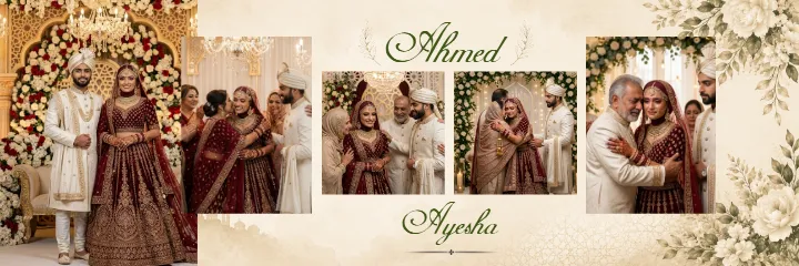 Muslim Wedding Album Luxury Islamic Couple PSD Template