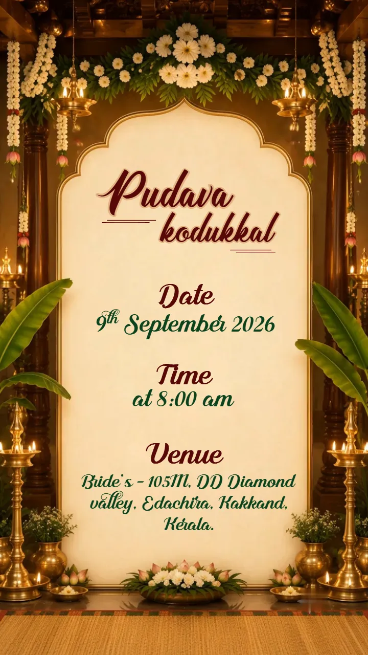 3D Malayalam Wedding Invitation Video for Kerala Wedding