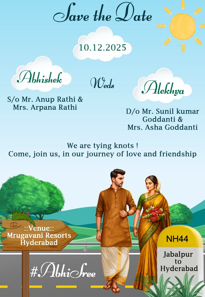 Indian Save the Date Template With Highway Love Theme