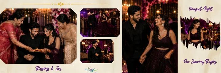 Sangeet Ceremony Album PSD Design for Wedding Albums