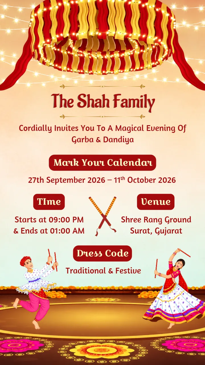 Navratri Invitation Video with a Divine Maa Durga Theme