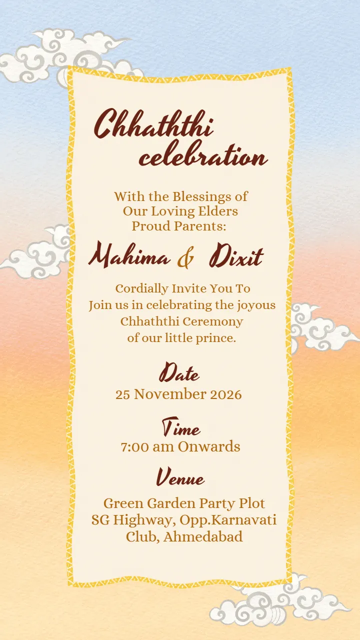Chhathi Ceremony Invitation Video for Newborn Baby Welcome