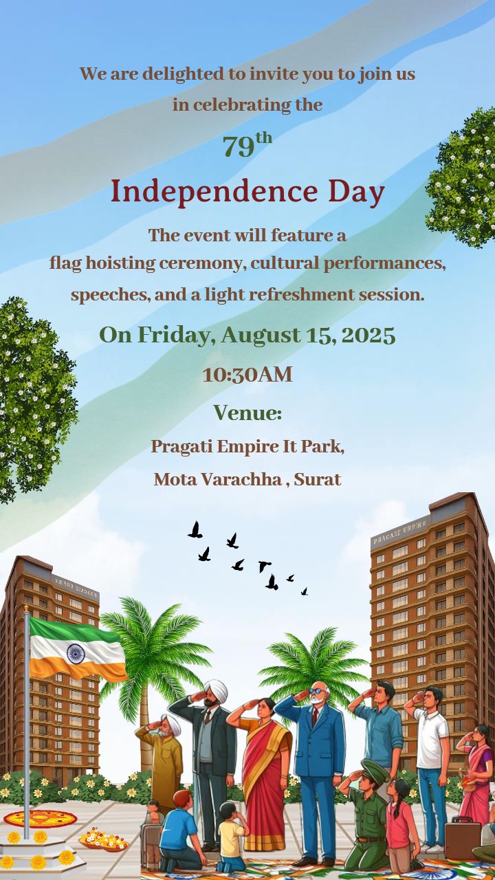 79th Independence Day 2025 Invitation Card Design