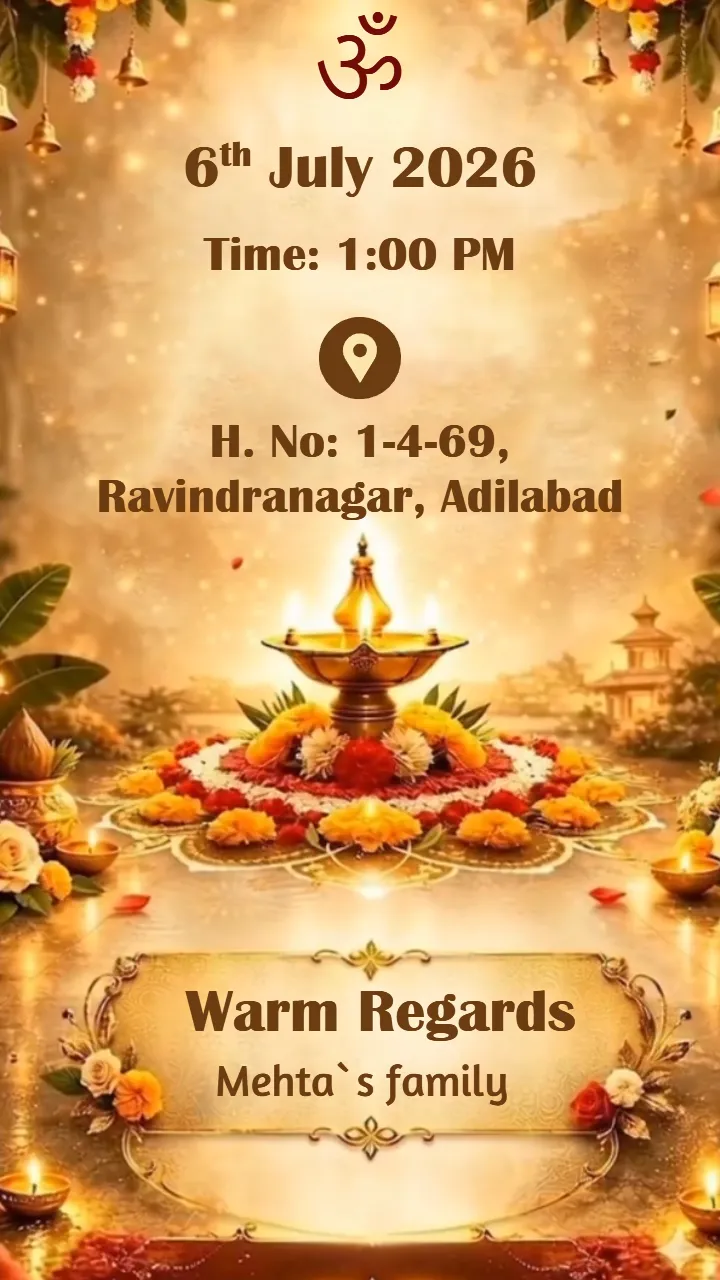 House warming ceremony invitation video with Ganesha theme