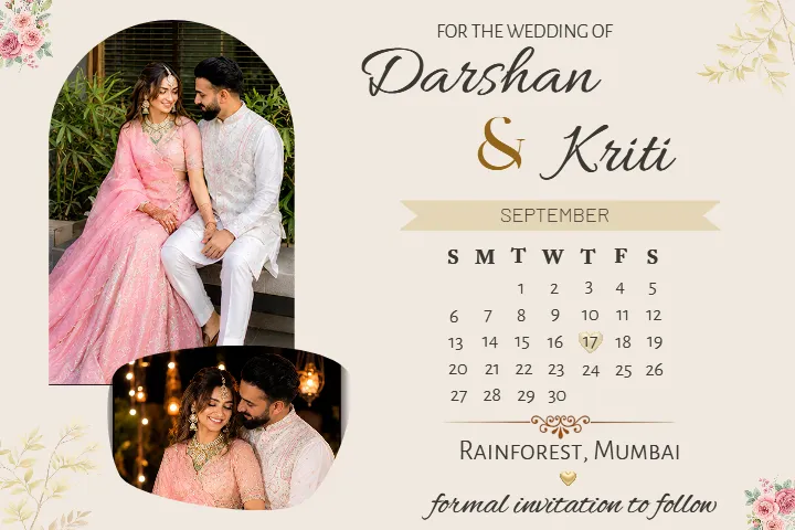 Wedding Photo Calendar with Premium Floral Design