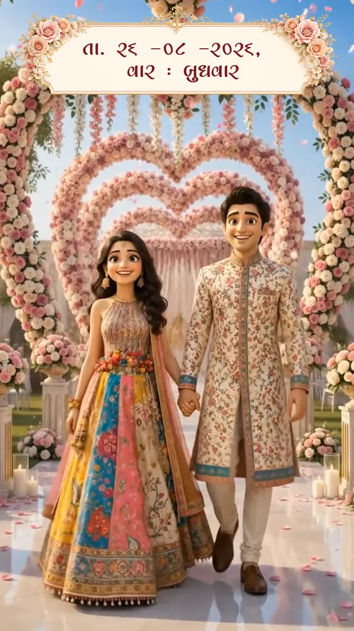 3D Gujarati Wedding Invitation Video for Grand Celebrations