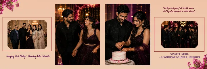 Sangeet Ceremony Album PSD Design for Wedding Albums