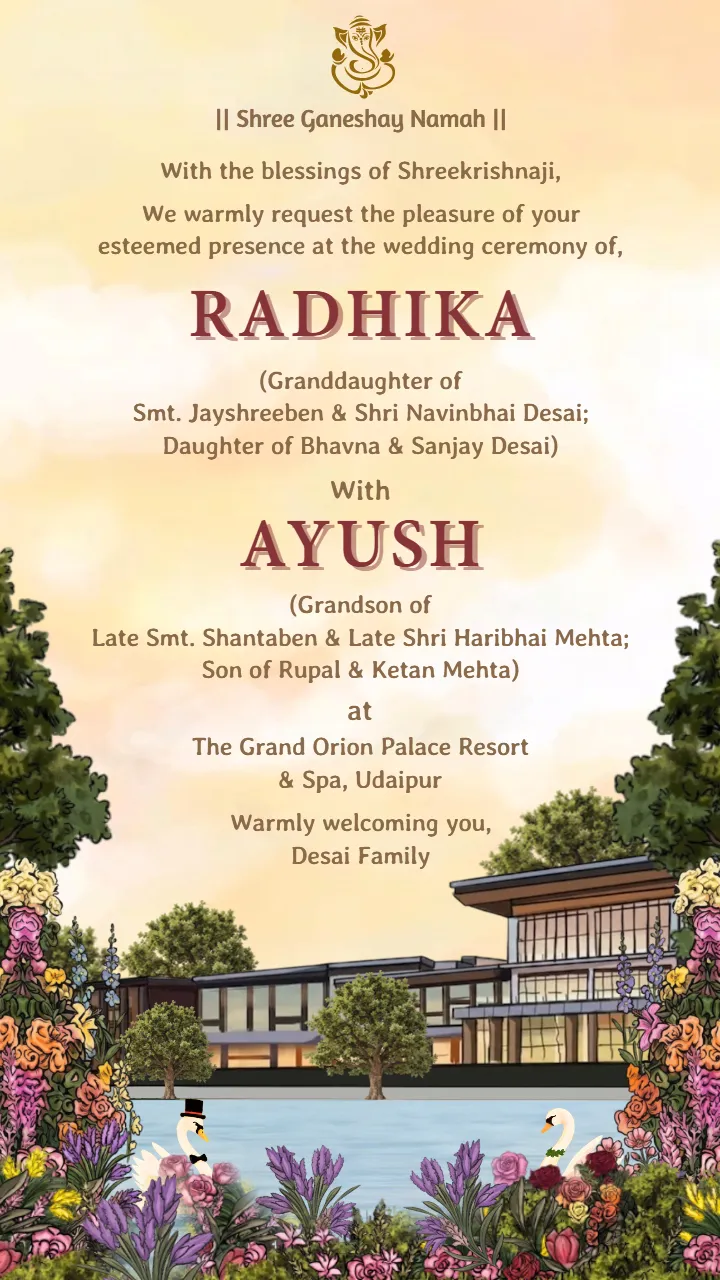 Wedding Invitation Video with Custom Designs and Music
