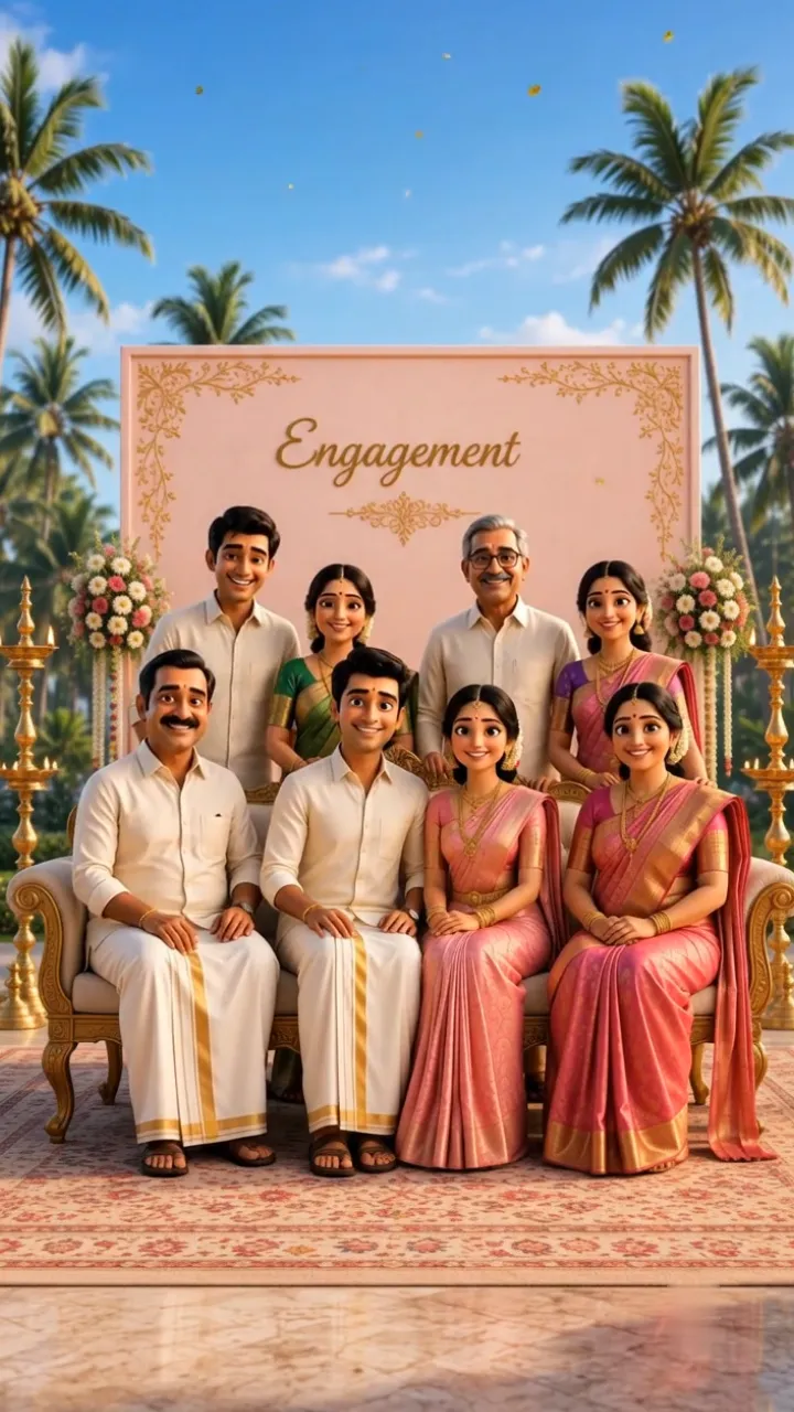 Temple Theme 3D South Indian Engagement Invitation Video