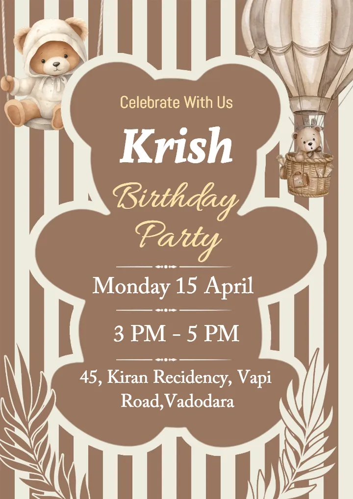 Brown Teddy Theme Birthday Party Design for Baby Boy