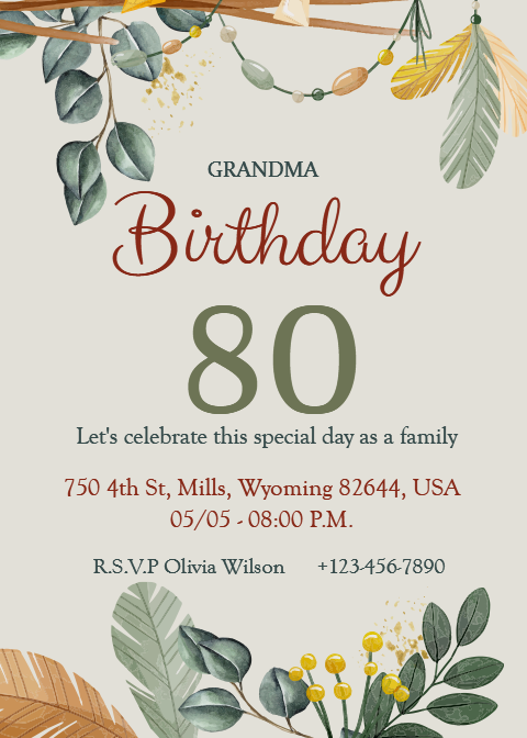 Happy Birthday Invitation Card