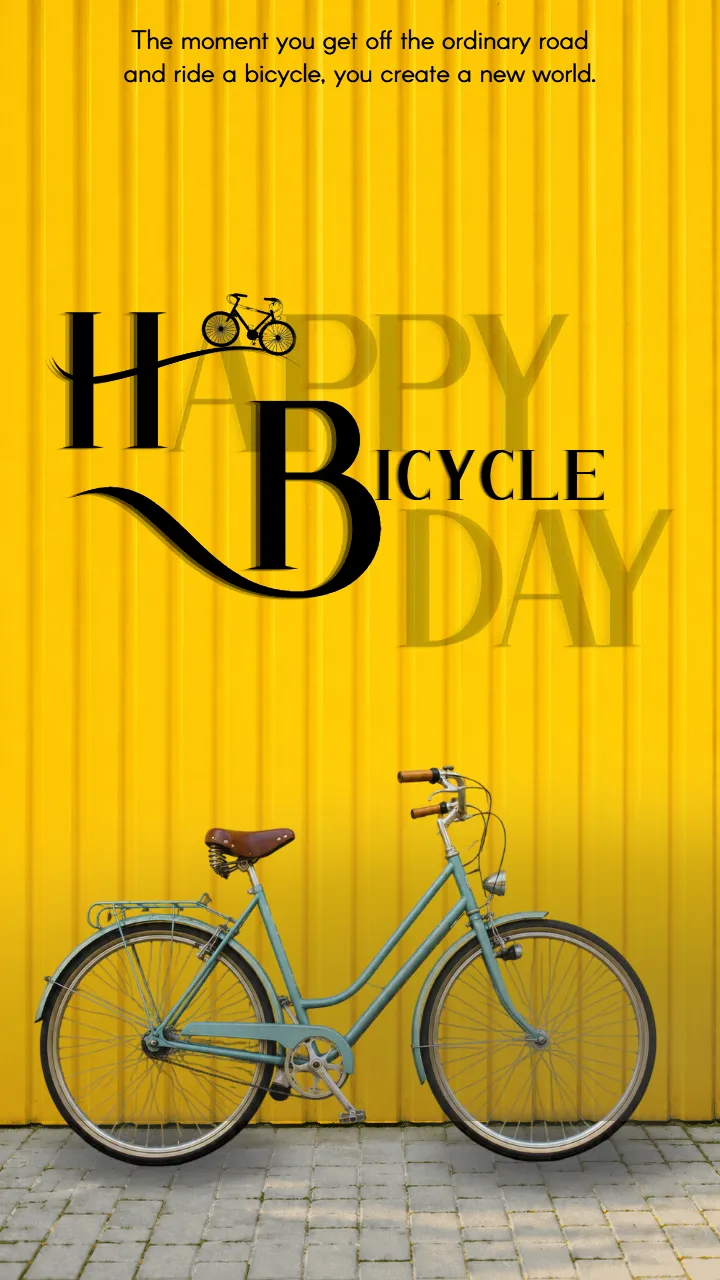 Creative World Bicycle Day Photo in English for Students