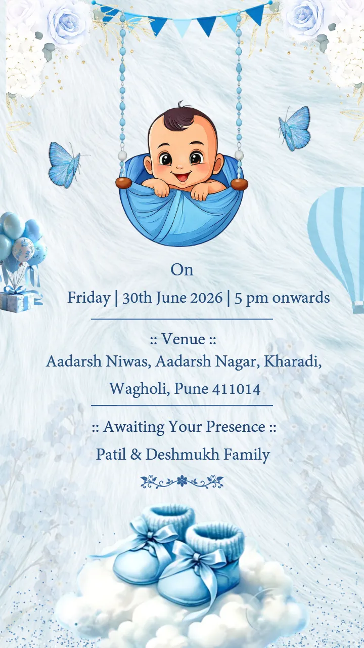 Cradle Ceremony Invitation Video with Cute Baby Design