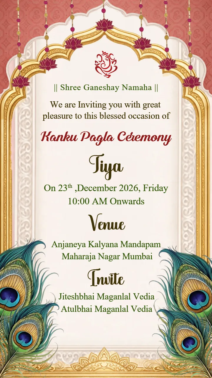 Free Kanku Pagla Invitation Video for Grand Ceremony