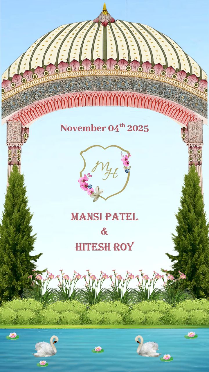 Create Wedding Invitation Card with Lake View Theme