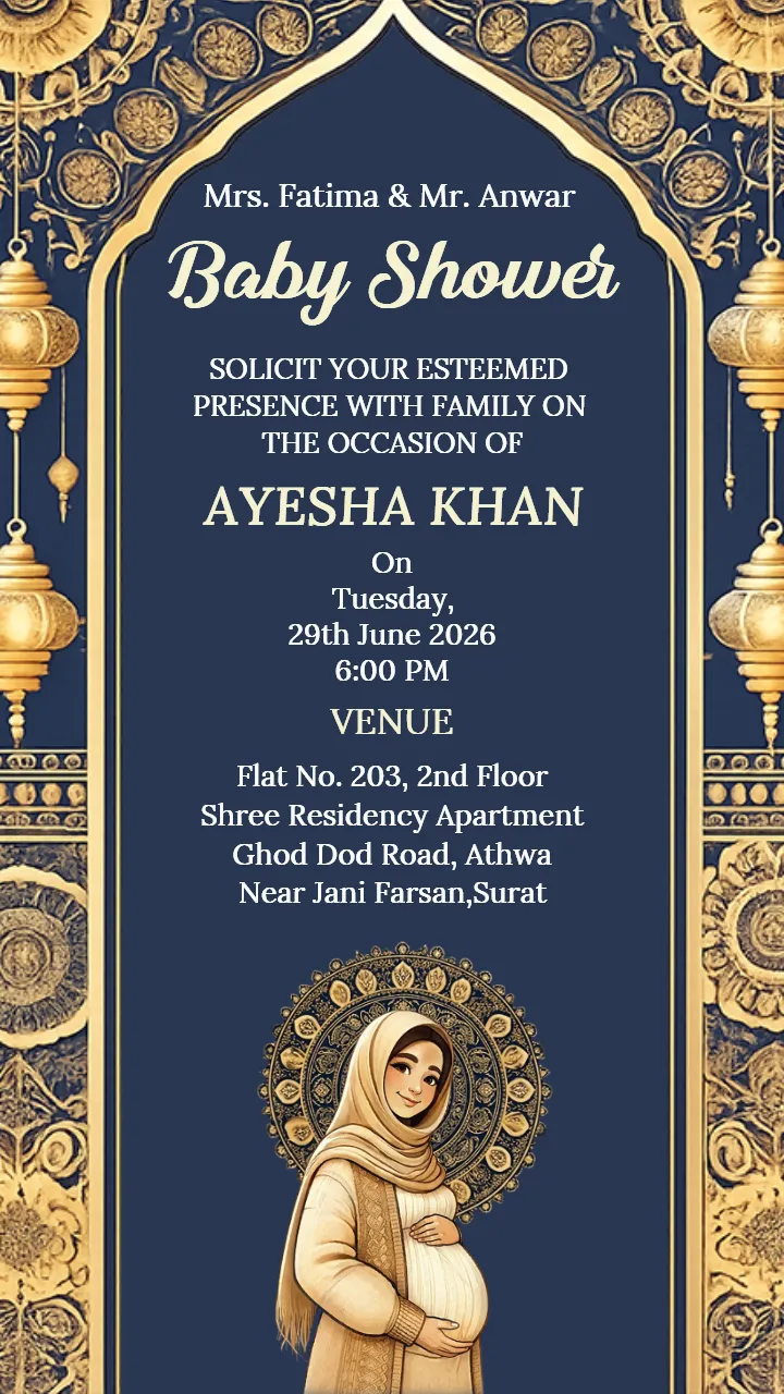 Download Islamic Baby Shower Invitation Card Design