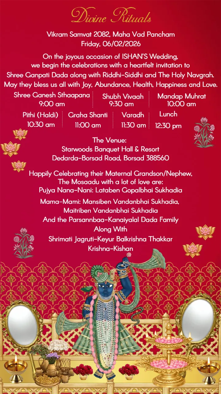 Wedding Invitation Video with Radha Krishna Design