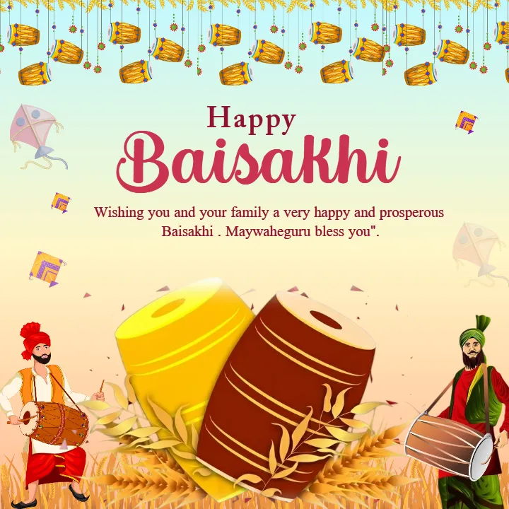 Simple Happy Baisakhi Wishes in English 4K for WhatsApp