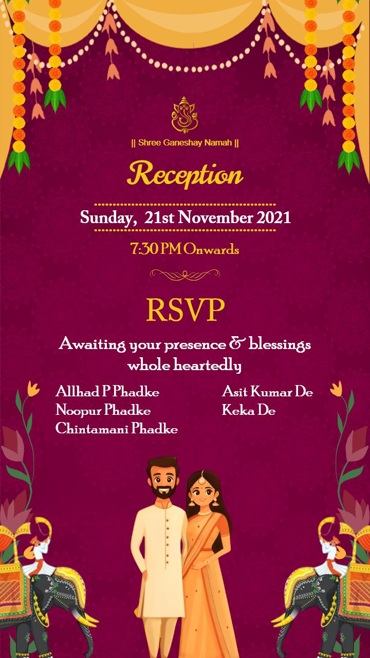 Wedding Invitation Card In Traditional And Modern Mix Look